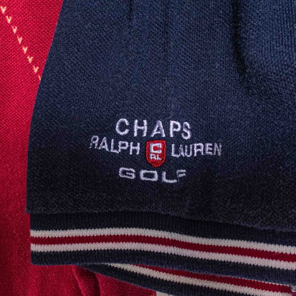 Chaps Ralph Lauren Golf Argyle Polo Shirt Colorblock Distressed XL VTG 90s - Picture 6 of 9